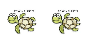 Sea Turtle Embroidered Patch Iron or Sew-on 2 PC - Picture 1 of 3