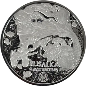 RUSALKA SLAVIC BESTIARY 500 Francs 1 oz  Silver BU Coin Cameroon Mint of Gdansk - Picture 1 of 4