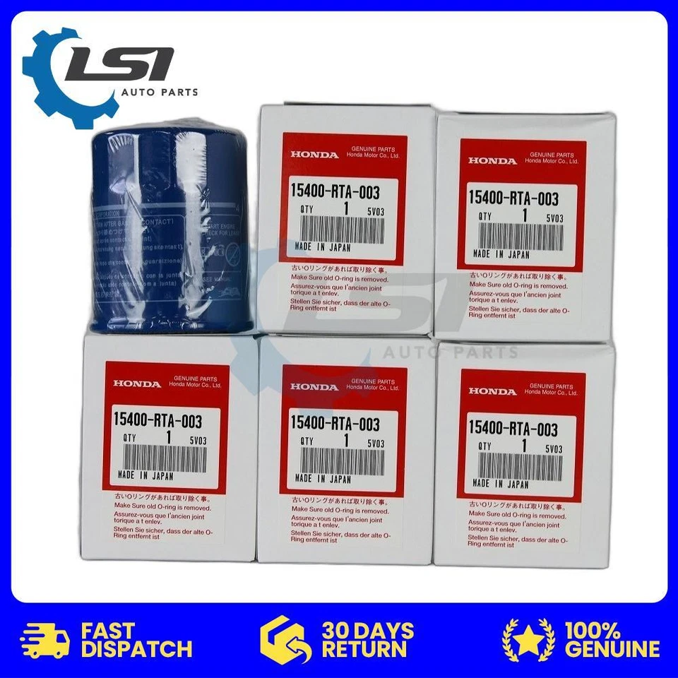 Honda Genuine Oil Filters 15400-RTA-003 x5 Aus ref: z547 - image 1 of 3