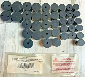 United Scientific RSTPK1 Sizes 1-6 Set of 39 Natural Rubber Stopper Assortment - Picture 1 of 12
