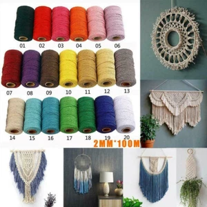 109 Yard Macrame Rope Cotton Cord Twisted Cord Hand Craft String DIY Home Decor - Picture 1 of 17