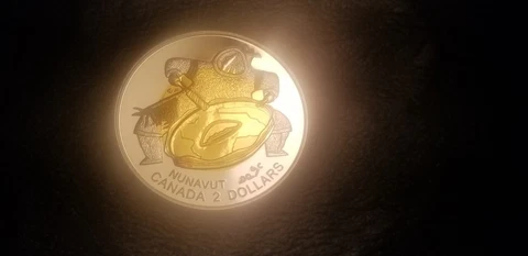 1999 Canada Nunavut Territory Gold Plated Proof Silver $2 Coin Cover