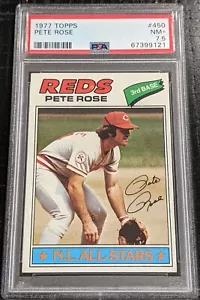 1977 Topps Pete Rose PSA 7,5 NM+ #450 Reds originale d'epoca - Foto 1 di 2