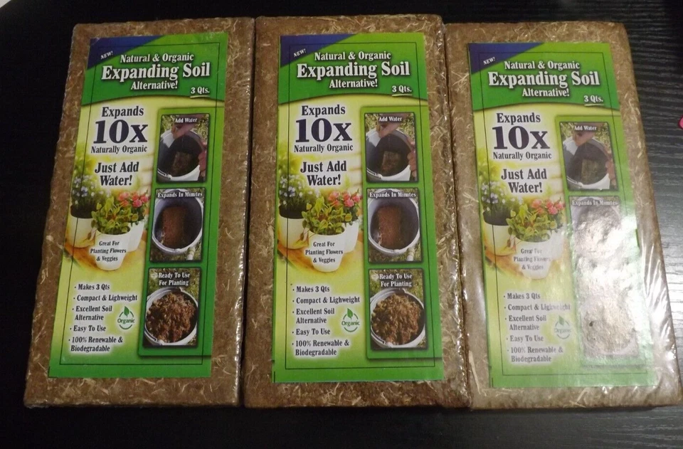 2 X 3 Quarts Natural & Organic Expanding Soil Potting Mix Garden Plant