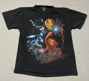 Vintage Iron Man 2 Shirt Youth Large Black  Movie Marvel Graphic Print - Picture 1 of 9