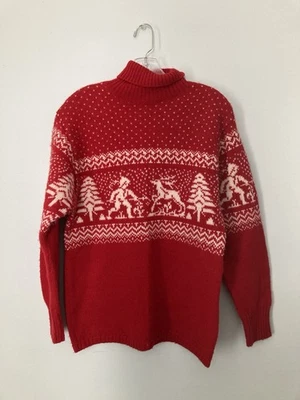Suéter Vintage Meister Tejido Hong Kong Pura Lana Nueva Nórdica Escena de Caza S Foto 1 de 4