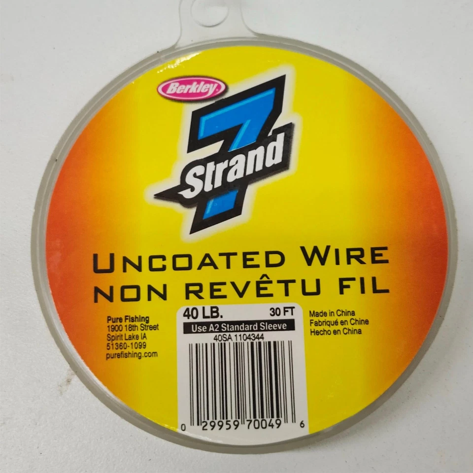 Berkley SevenStrand 7 hilos alambre sin recubrimiento 40 lb 30 ft 40SA 1104344 Foto 1 de 3