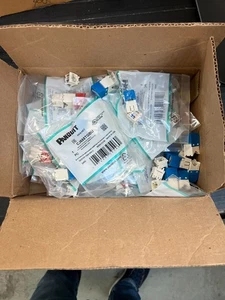 45 Panduit Giga TX Cat6 Network connectors. Red, Yellow, Blue - Afbeelding 1 van 2