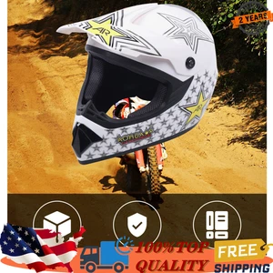 White Adult Motocross Helmet Combo Gloves Goggles Motorcycles Electric Bikes - Picture 1 of 23