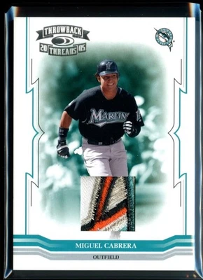 Miguel Cabrera 2005 Donruss Throwback Threads #174 5 Color Game Used Patch #/100 - Image 1 of 2