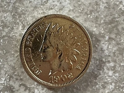 1902 Indian Head Cent AU About Uncirculated Details Penny 1c US Coin B10 - Image 1 of 2