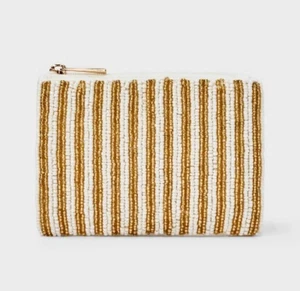 Münzbeutel Tasche gestreift mit Perlenverzierung - A New Day™ Neu mit Etikett - Bild 1 von 3