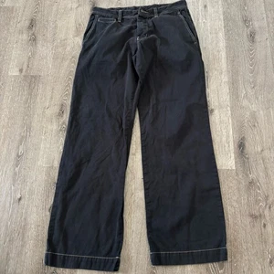 Standard James Perse Herren 32 schwarz Knopfleiste gerade gebürstete Baumwolle Hose - Bild 1 von 13