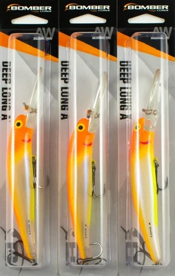 *LOTE DE 3* BOMBER DEEP LONG A 4.5" 3/4OZ B25A453 ORANGE CRUSH J1227 Foto 1 de 2