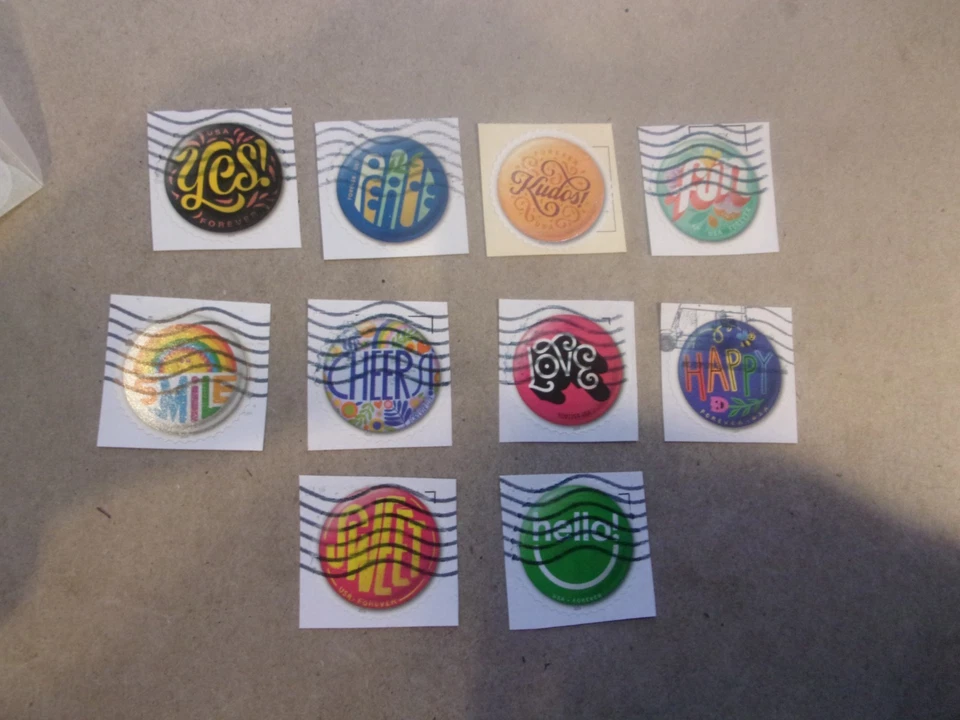 USA Used, 2024 Issue, Pinback Buttons, (Set of 10), Scott #5919-28 - Image 1 of 1