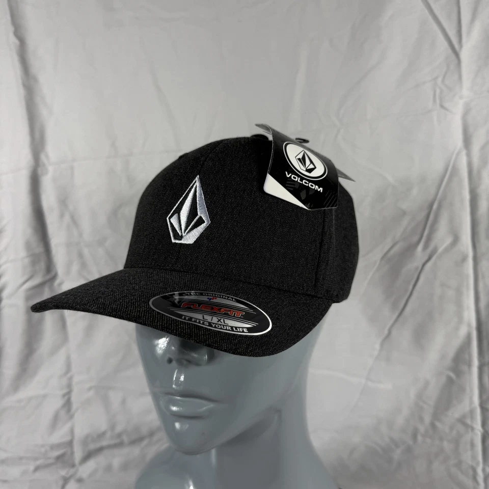 Volcom Hat Cap Fitted Mens Large XL Black Full Stone Heather Athletic Flexfit - Image 1 of 4
