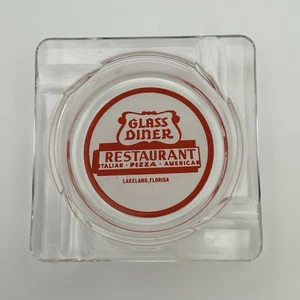 Glass Diner Restaurant Lakeland Florida Glass Advertising Ashtray - Picture 1 of 4