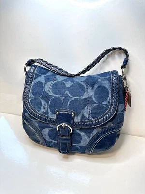 Coach Denim Hobo – Signature Denim & Blue Leather - Image 1 of 4