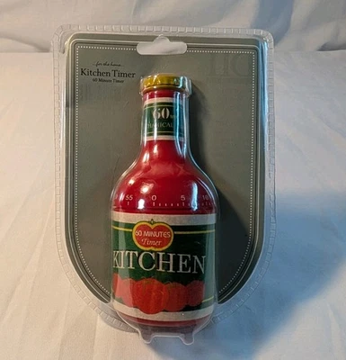 Novelty Ketchup Bottle Shape Mechanical Kitchen Timer  - Up To 60 Mins - Image 1 of 2