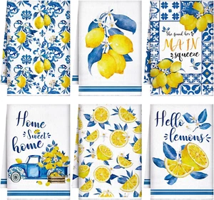 6 Pcs Summer Kitchen Towels 24 X 16 Inch Farmhouse Spring Decorative Hand Bath D - Picture 1 of 12
