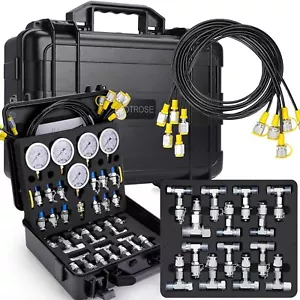 Kit de prueba de presión hidráulica 60Mpa 5 medidores 13 acoplamientos 14 conectores Tee 5 mangueras - Imagen 1 de 17