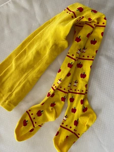 NEW GAP Girls Sz Small Yellow Cotton Blend Apple Tights Socks NEW Hard to Find - Picture 1 of 6