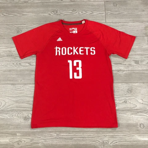 Houston Rockets Shirt Mens M Red Adidas ShortSleeve NBA Basketball Harden 3041 Cover