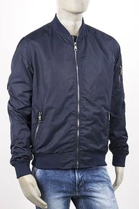 BOMBER MARKUP NYLON BLAU MIT GUMMIBÄNDERN NIEDRIGER KRAGEN REISSVERSCHLUSS  - Bild 1 von 7