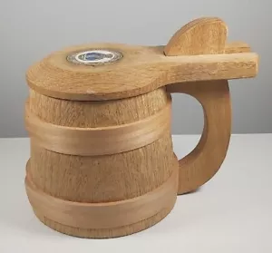 Wooden Oak Beer Mug Tankard HMS DAUNTLESS Royal Navy - Picture 1 of 14