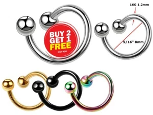 Piercing oreja twister tragus espiral barra acero inoxidable anillo labret nariz forma S - Imagen 1 de 6
