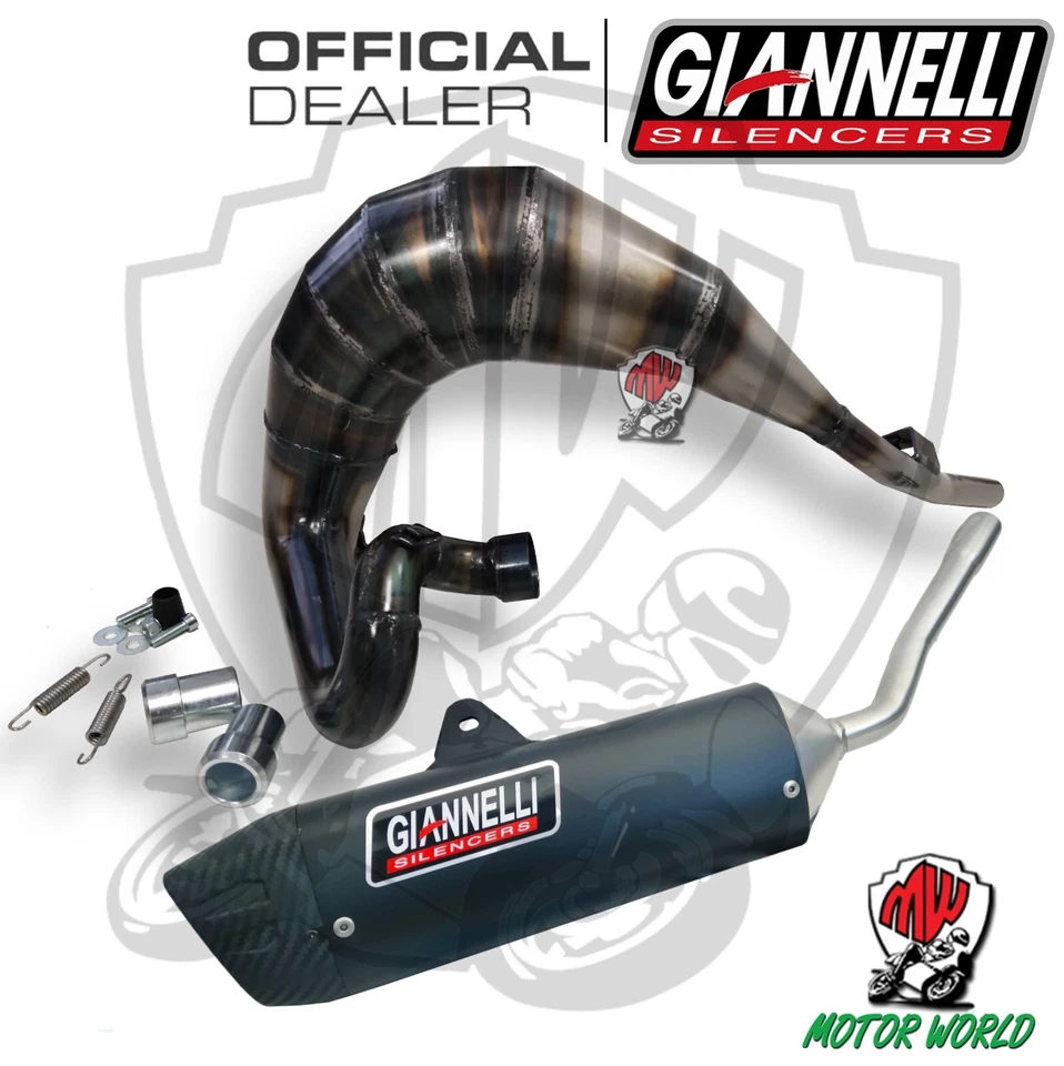 Pot D'Échappement Complet Giannelli Sonic Black Aluminium beta RR 50 Motard Tra - Photo 1/1