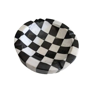 Checkered Ashtray Vintage 7⅞" Black & White Marble Ash Tray - Bild 1 von 9