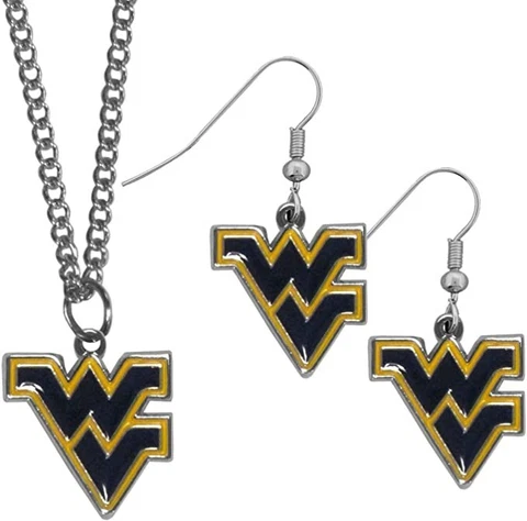 West Virginia Mountaineers Dangle Earrings & Necklace Set Cover