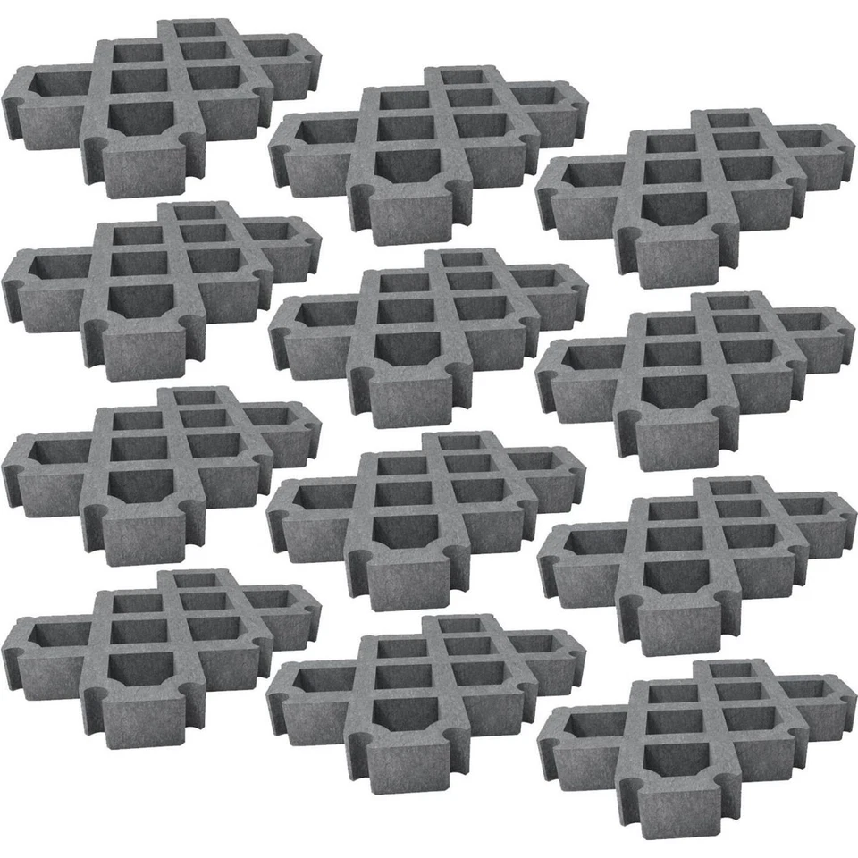 hanit Rasengitter Steine Recycling Kunststoff BxTxH: 60x40x8cm grau 12 Stück - Bild 1 von 4