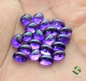 Cabujón ovalado amatista natural 7x5 mm lote 20 piezas piedras preciosas sueltas 19,34 CTS - Imagen 1 de 8