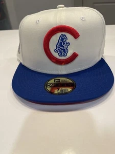 🔥🐻Exclusive Fitted Chicago Cubs 1908 World Series Off White Red BottomSZ 7 1/2 - Picture 1 of 12