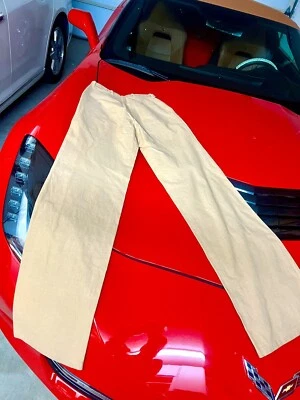 Vintage Chemin de fer Gold Cotton Pleated Pant Trouser Size 30XL (26x35) - Image 1 of 4