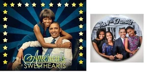 Barack & Michelle " Personal Size Poster (12" x 10" ) + 3" Button /Gift Set - Picture 1 of 3
