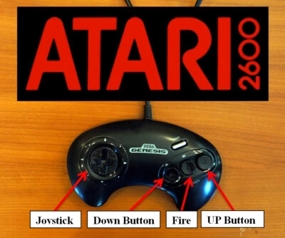 Sega Genesis Modded Controller Joystick for Atari 2600 & 7800 Mod 2600+ & 7800+ - Image 1 of 4