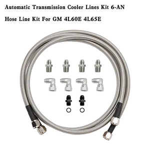 Automatic Transmission Cooler Lines Kit 6-AN Hose Line Kit For GM 4L60E 4L65E ZY - Picture 1 of 16