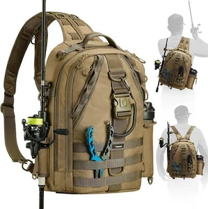 Fishing Tackle Backpack with Rod & Gear Holder, Lightweight Outdoor Water - Picture 1 of 36
