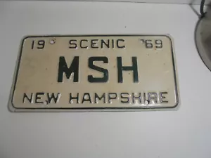 Vintage NH New Hampshire Plate Barn find 1969 69 CUSTOM MSH - Picture 1 of 2