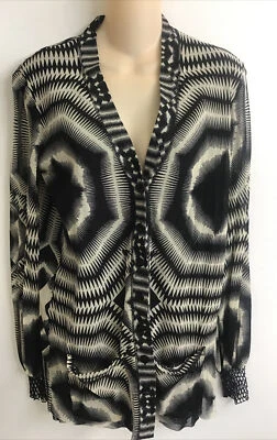 Cárdigan Top Jean Paul Gaultier Soleil Negro/Desnudo Con Botones Manga L Nylon M Foto 1 de 4