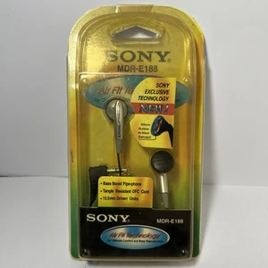 Vintage Sony MDR-E188 Earbuds 2003 New Sealed Air Fit Bass Boost Tangle-Free - Picture 1 of 5