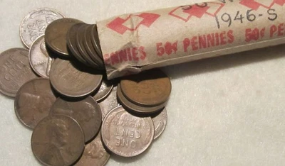 1946-S  roll of full date  Fine to Very Fine Wheat Cents - Image 1 of 3