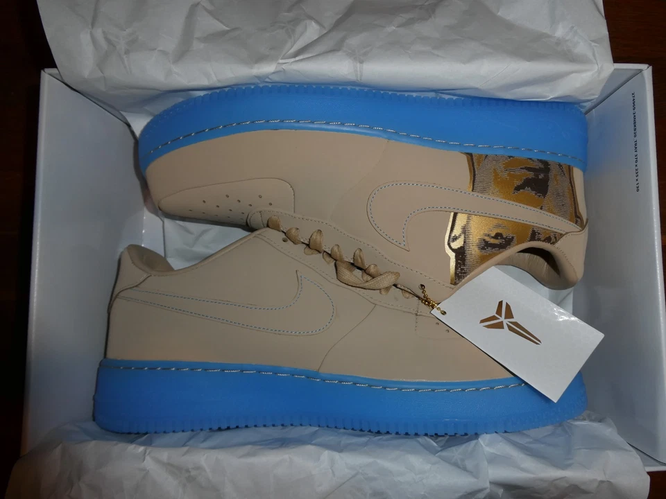 Talla 15 - Kobe Bryant x Nike Air Force 1 Bajo Lino SE ZAPATOS ZAPATILLAS Azul Bebé Foto 1 de 4