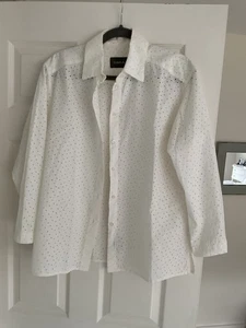 Oska white long sleeve cotton peephole shirt size 1 - Picture 1 of 1