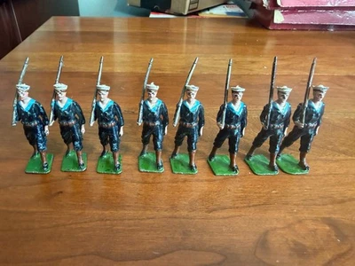CONJUNTO SOLDADOS DE BRINQUEDO DA GRÃ-BRETANHA #230 *** EUA CONJUNTO "BLUEJACKETS" MARINHEIROS *** MUITO CEDO - Imagem 1 de 4