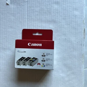 3 Pack of Canon Ink - 2 PGI-35 Black 1 CLI-36 Color Cartridges New FREE SHIPPING - Picture 1 of 9