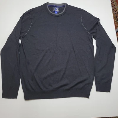 Joseph Abboud Merino Wool Blend Crew Neck Knit Sweater Black Gray Men's Size L - Image 1 of 4